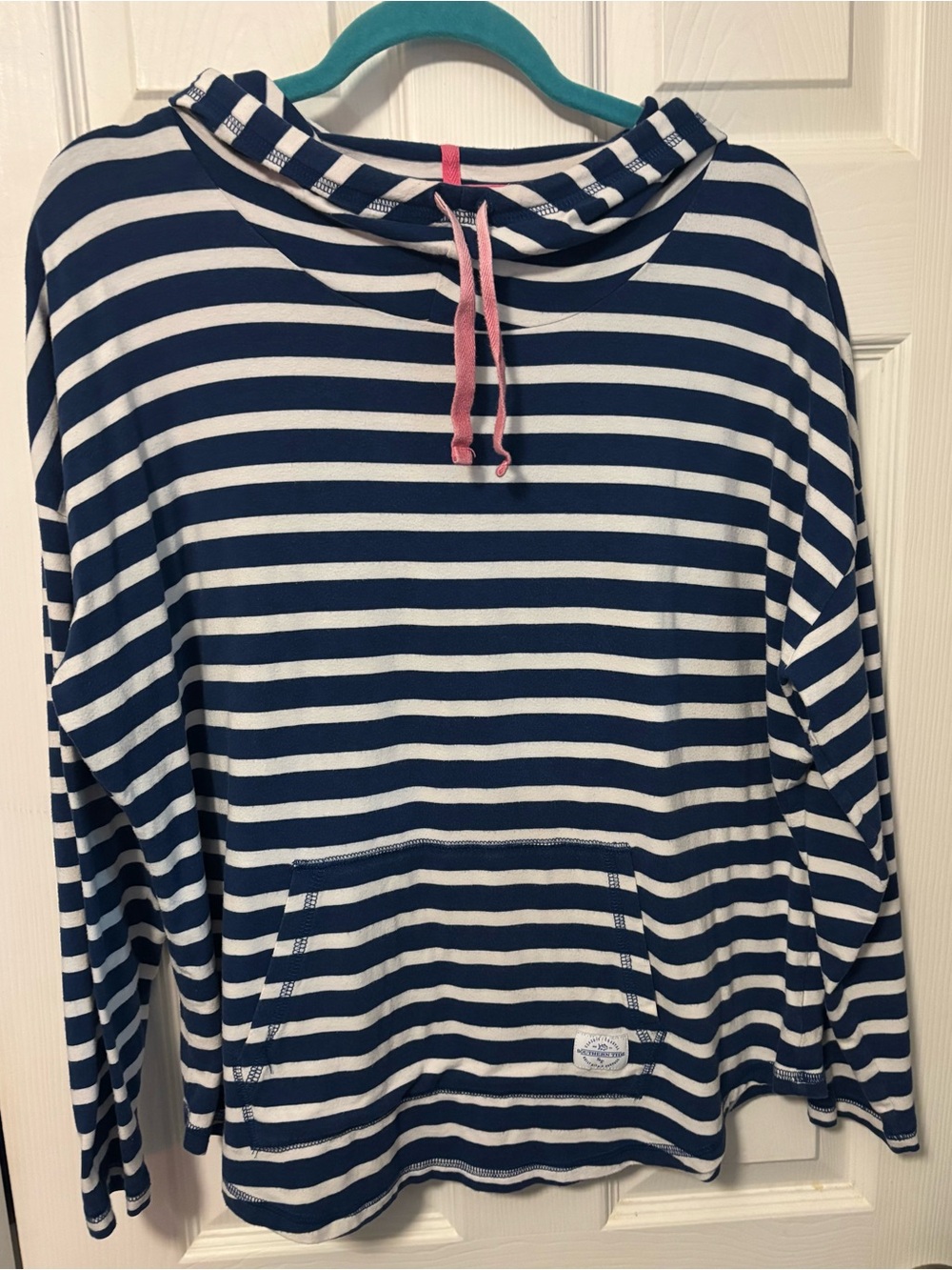 Southern Tide Navy and White Striped Shirt